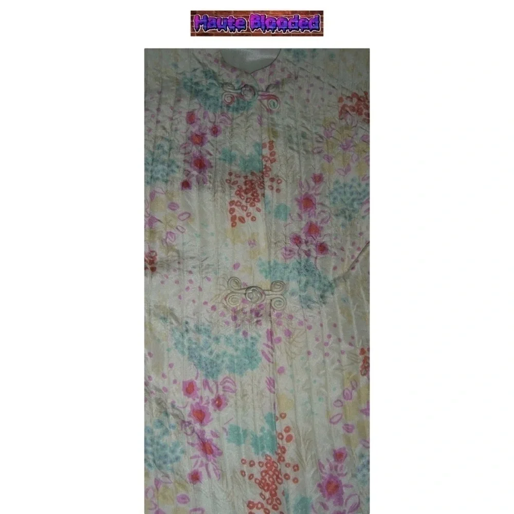 Vintage 70's 80's Icinoo Silk Floral Cottagecore Floral Blouse Skirt Outfit Boho